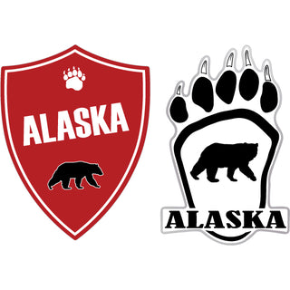 Alaska 2up Red Shield Paw Sticker
