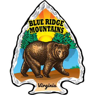 Blue Ridge Mountains  Virginia   Bear Arrowhead Sticker