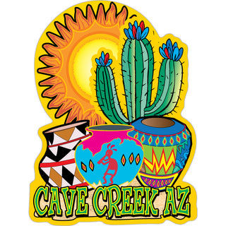 CAVE CREEK AZ SUN CACTUS POTTERY Sticker