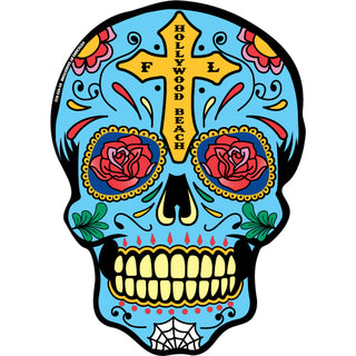 OK4 Hollywood Beach Blue Sugar Skull (3 00453 0242) Sticker
