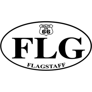 Flagstaff  Arizona Route 66 Shield Euro Oval Sticker