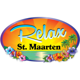 St. Maarten Relax Oval Sticker