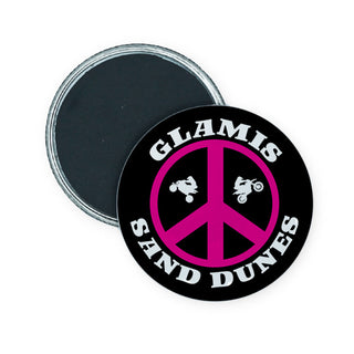 Glamis   Black & Pink Peace Circle Badge Magnet