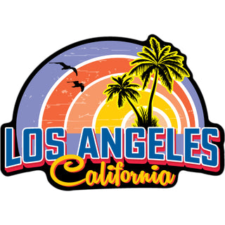 Los Angeles  California   Sunset Circle Colors Sticker