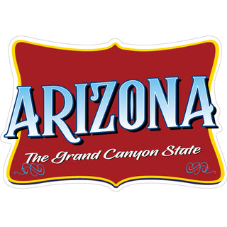 Arizona Red Tilted Rectangle Sticker
