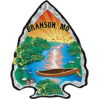 OK4 Branson  MO Arrowhead Canoe   Business Card Sized Sticker Sticker