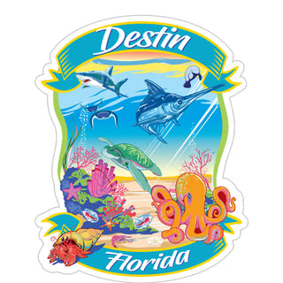 Destin  Florida   Sea Life Underwater Sticker