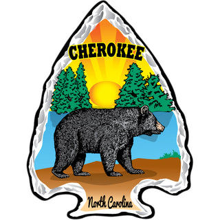 Cherokee  North Carolina   Arrowhead Black Bear Sticker