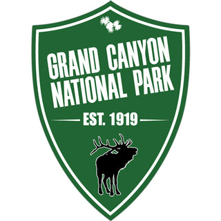 Grand Canyon National Park  AZ Green Shield with Elk Sticker