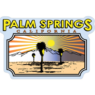 Palm Springs  California   Stylized Mountains & Palms Sticker