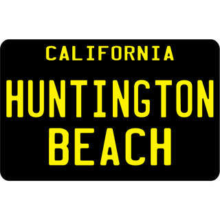 Huntington Beach  California   California Black License Plate Sticker