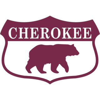 Cherokee Wide Shield with Bear Sticker
