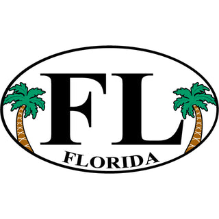 OK4 FLORIDA FL EURO WITH PALM TREES Sticker