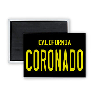 Coronado   Black License Plate Rectangle Badge Magnet