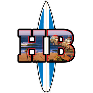 HB Big Letters Pier Photo Surfboard Sticker