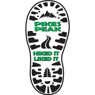 OK4 Pikes Peak Hiked It Liked it Boot Print Sticker