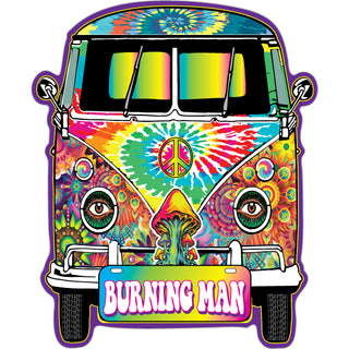 Burning Man   Road Trippin Tie Dye Bus Sticker