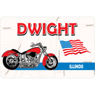 Dwight  Illinois   Route 66 Map Motorcycle Sticker