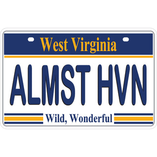 ALMST HVN   License Plate West Virginia Sticker