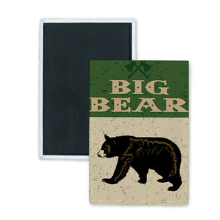 Big Bear  CA   Green Bear Sign Rectangle Badge Magnet