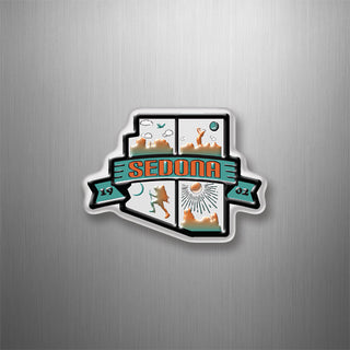 Sedona   Arizona State with Golf Hike Rocks 3D Magnet