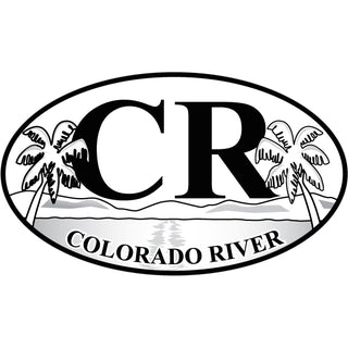 Colorado River   CR Palm & River Euro Oval Sticker