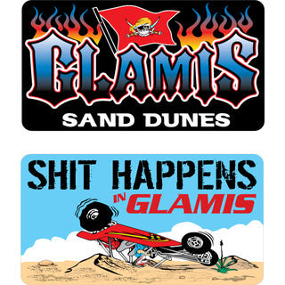 Glamis   2 UP Pirate Flag and Shit Happens Crash Sticker