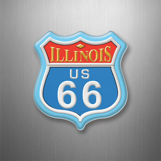 Illinois   Route 66 Color Shield 3D Magnet