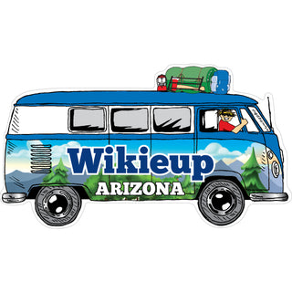 Wikieup AZ Mountains Bus Side View Large Sticker