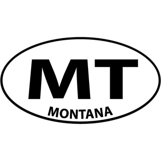 Black & White Euro Oval   Montana MT Black & White Euro Oval Sticker