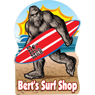 Big Foot Surfer   Bert's Surf Shop Big Foot Surfer Sticker