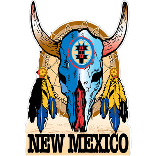 New Mexico   Skull Dream Catcher Sticker