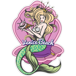 Venice Beach   Mermaid In A Shell Sticker