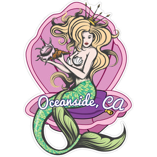 Oceanside  CA   Mermaid In A Shell Sticker