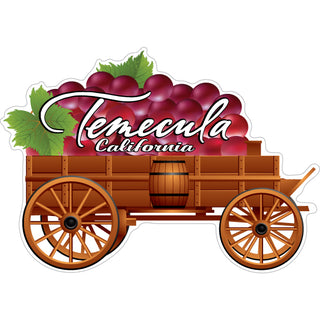 OK4 Temecula  CA Buckboard Wagon w Grapes Sticker