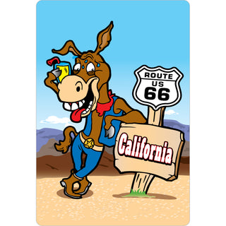 California   Burro Route 66 Sign Sticker