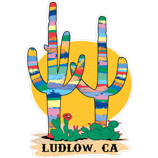 Ludlow California Colorful Cactus Sticker