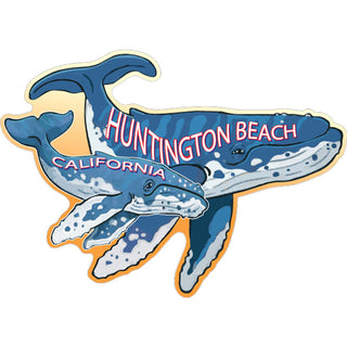 Huntington Beach  California   Whales Mother and Baby Sticker