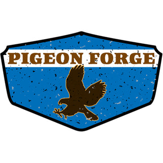Pigeon Forge   Eagle Silhouette on Shield Sticker