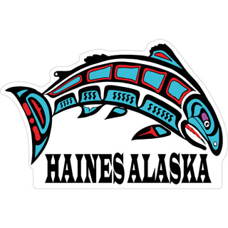 Haines Alaska   Native Stylized Salmon Sticker