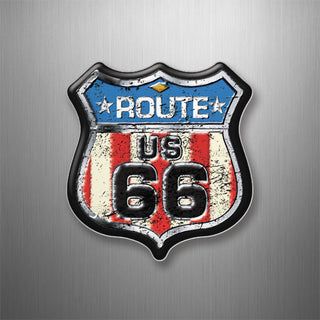 ROUTE 66 SHIELD AMERICAN FLAG 3D Magnet
