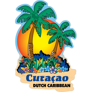 Cura�ao Palm Sunset Sticker