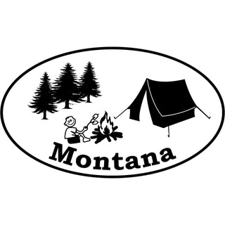 OK4 Montana Camping Oval Sticker