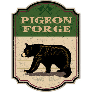 Pigeon Forge  TN   Green Vert Sign with Bear Sticker