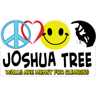 Joshua Tree Peace Love Happiness Rock Climbing Sticker