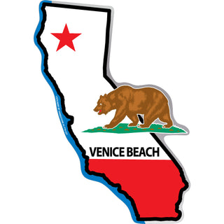 Venice Beach California State Flag Map Sticker