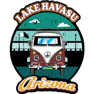 Lake Havasu  Arizona   London Bridge Burgundy Bus Front View Sticker