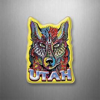 UTAH ABSTRACT WOLF FACE 3D Magnet