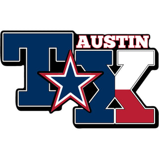 Austin  TX   Flag Block Letters Sticker