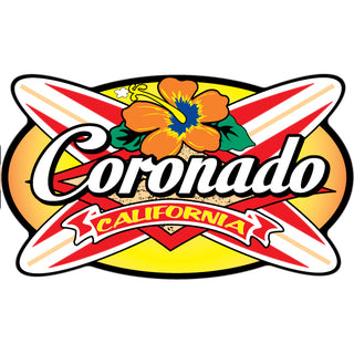 Coronado  California   Orange Crossing Long Boards Sticker